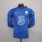 Chelsea Soccer Jersey Replica Home Long Sleeve Mens 2021/22 (Player Version)
