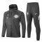 2020/21 LA Lakers Hoodie Grey Mens Soccer Training Suit(Jacket + Pants)