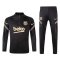 2020/21 Barcelona Black - Gold Mens Half Zip Soccer Training Suit(Jacket + Pants)